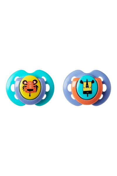 tommee tippee Fun Style 2-Pack Orthodontic Silicone Pacifier 0-6 Months Mint Green