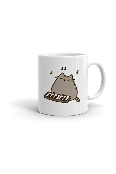 Genel Markalar Beyaz Piyanist Pusheen Baskılı Kupa