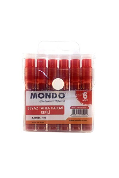 Mondo 6 Lı Tahta Kalemi Kartuşu Kırmızı Renk