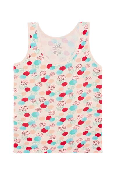 biyokids Girl's Undershirt 5 Pack Mixed Color Wide Strap Printed Undershirt