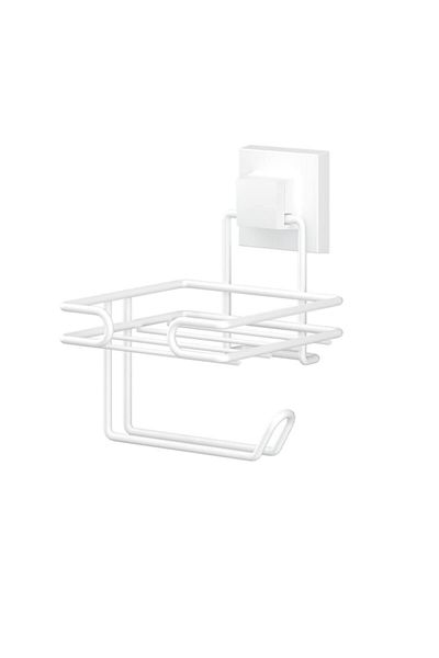 Teknotel Easyfix White Toilet Paper Holder - Adhesive, Refills, No Drilling Screw Drill Ef275