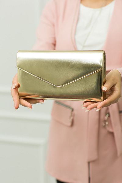 weem bag Βραδινή τσάντα φορέματος με χρυσό δέρμα