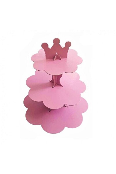 Huzur Party Store Düz Pembe Kek Standı Karton Cup Cake Muffin Standı 3 Katlı ...