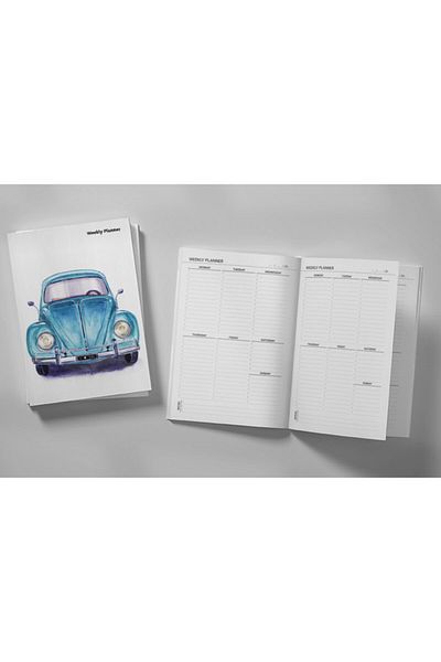 Pelikan Yayınları Vintage Blue Car Weekly Planner & Notebook