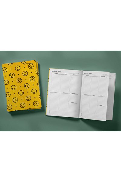Pelikan Yayınları Pattern With A Smiling Face Weekly Planner & Notebook