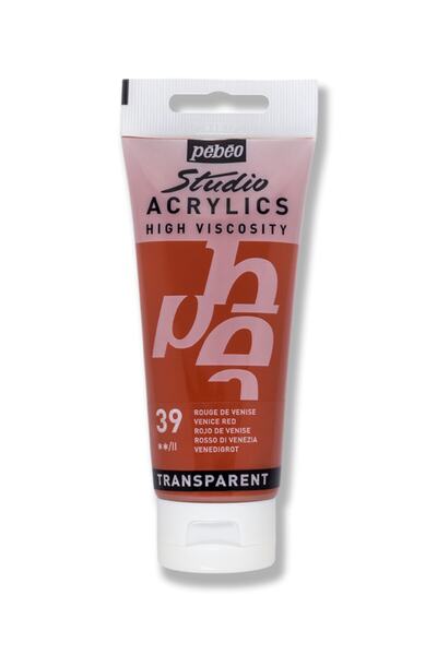 Pebeo Studio Akrilik Boya - Transparent Venice Red- 100 ml - N:39