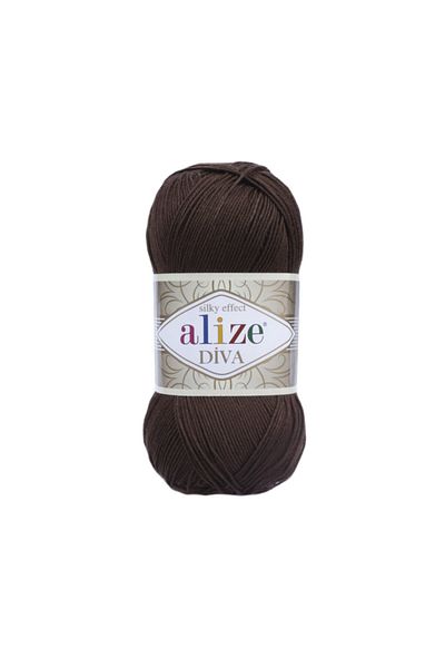 Alize Diva Mercerized String - Χρωματικός κωδικός 26 Χρώμα Καφέ - 100 Γρ. 350 Μ