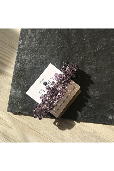 Pearly Handmade Mor Klipsli Saç Tokası