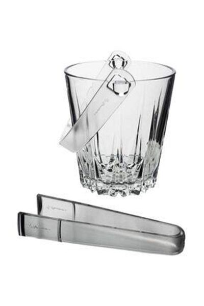 Paşabahçe 53588 Hanging Glass Ice Bucket and Ice Tongs