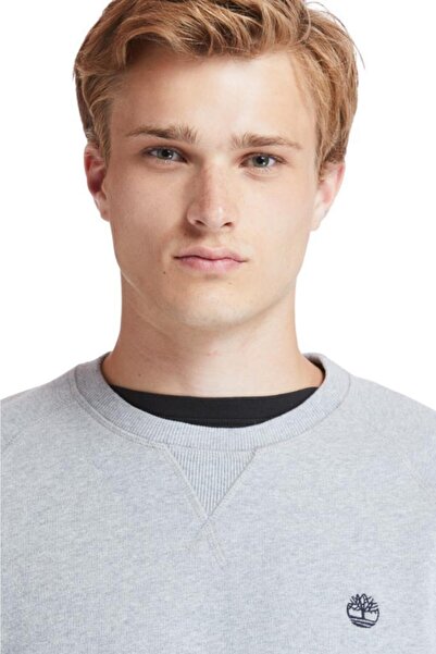 Timberland Exeter River Basic Men's Gray Sweatshirt - Ls, Brushed Back Crew