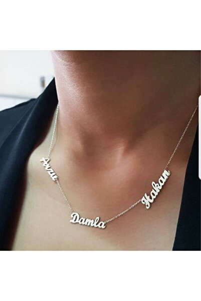 Genel Markalar Hediyelik Gümüş Silver 925 Ayar Gümüş kaplama El Işi 3 Isimli ...