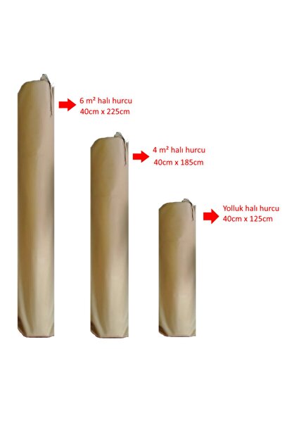 Zade 2 Adet 6m² Için Tela Kumaş Halı Hurcu - Halı Kılıfı Bağcıklı Tela Kumaş Halı Poşeti