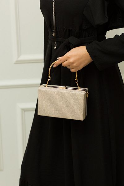 weem bag Γυναικεία βραδινή τσάντα φόρεμα Gold Glitter