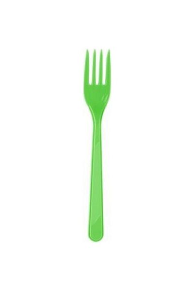 Roll-Up Pistachio Green Plastic Fork 25 Pieces