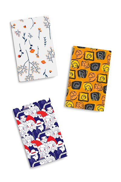 CoNotes Patterned 3-Piece Unlined Notepad Set 13x21 cm
