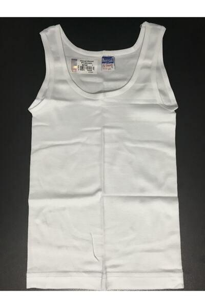 Berrak Kız Çocuk Beyaz Mat Biyeli Geniş Askılı Ribana 3'lü Paket Atlet