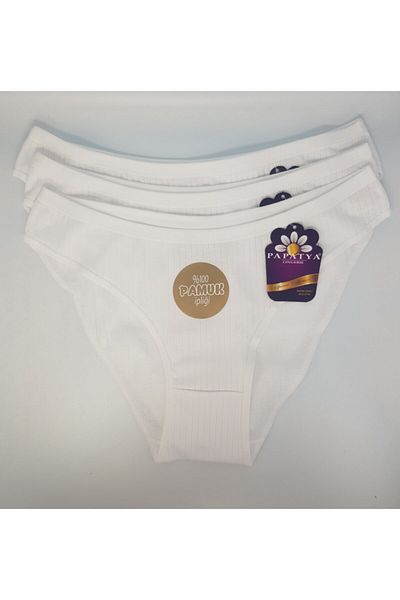 Papatya Chiloți albi din fire 100% bumbac 1020 Fua Shop Pachet de 6