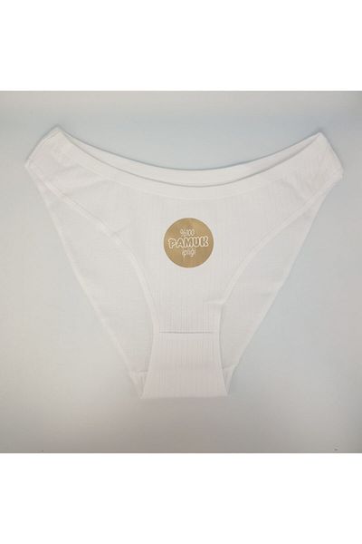 Papatya Chiloți albi din fire 100% bumbac 1020 Fua Shop Pachet de 6