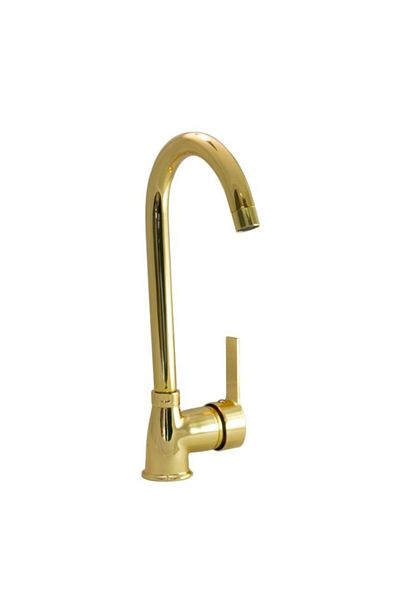 MYM Mermer Yapı Market Tasarım Gold Color Long Pipe Sink Faucet