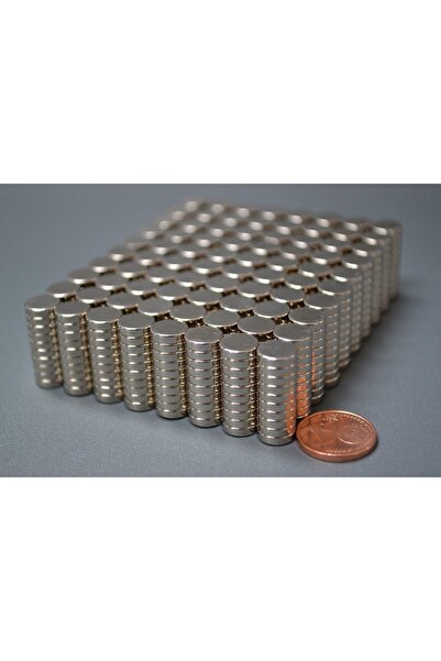 Dünya Magnet 50 Adet Çap 8mm X Kalınlık 2mm Güçlü Yuvarlak Neodyum Mıknatıs