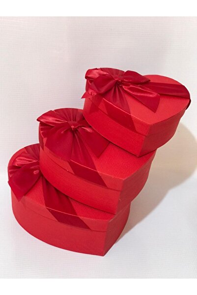 Pumpkin Hediyelik Eşya Sevgililer Günü 3'lü Kalp Kutu Seti