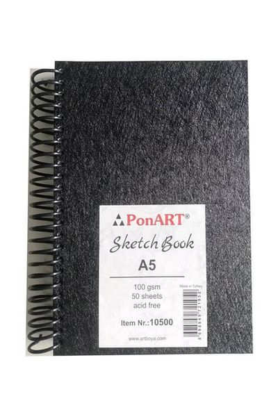 Ponart Sketch Book Side Spiral Drawing Notebook 100g A5 50 Pages