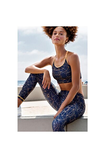 Yeni İnci Жіночі жовті смугасті йога-фітнес-штани для бігу, спортивні лосини, одна штанина