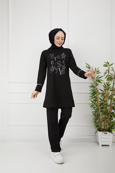 CNG MODA Black Style Jewelled Double Set