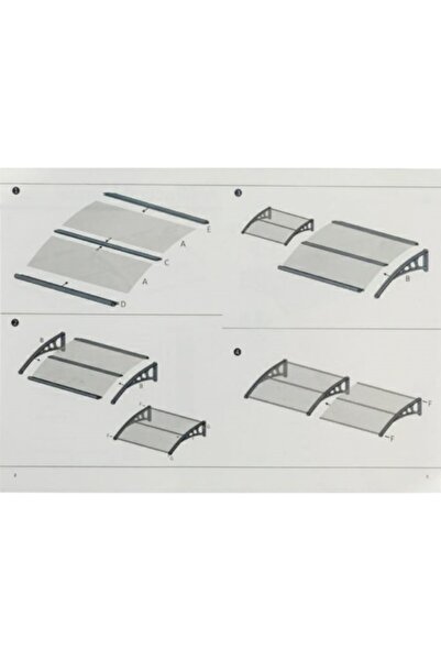 Genel Markalar 4a Groups - Yeni Kapı Üstü Pratik Plastik Sundurma 100x240 Cm - Bronz