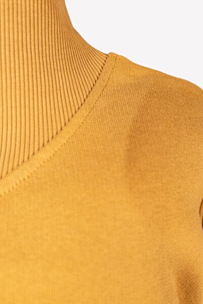 Ozmoz By Mukadder Özden Organic Turtleneck Light Brown Winter Girls' Sweatshirt