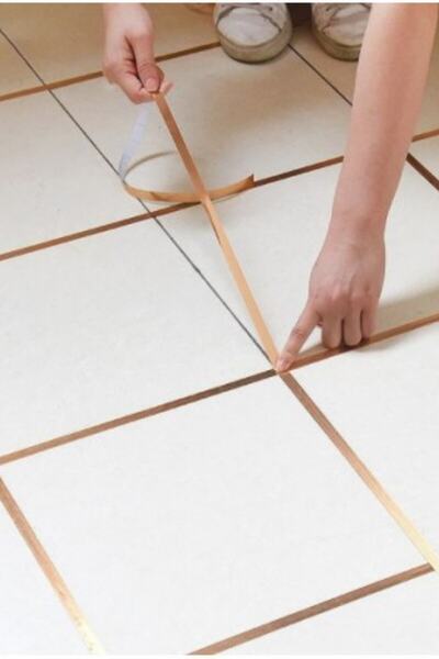 Genel Markalar Kendinden Yapışkanlı Suya Dayanıklı Gold Fayans Arası Şerit Ba...