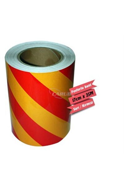 Carub شريط فوسفور أصفر-أحمر متقاطع - 17 سم × 25 م