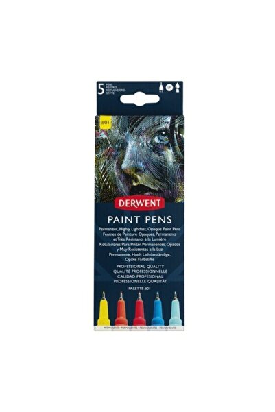 Derwent : Graphik Line Painter : Colored Drawing Pen Set : 5 Colors : No 1