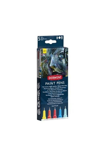 Derwent : Graphik Line Painter : Colored Drawing Pen Set : 5 Colors : No 1
