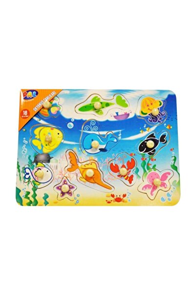 Pal Baby Pal Okyanus Canlıları Ahşap Bultak 8 Parça Puzzle /