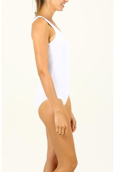 İmer Çamaşır Women's White Wide Strap Modal Snap Body 9252