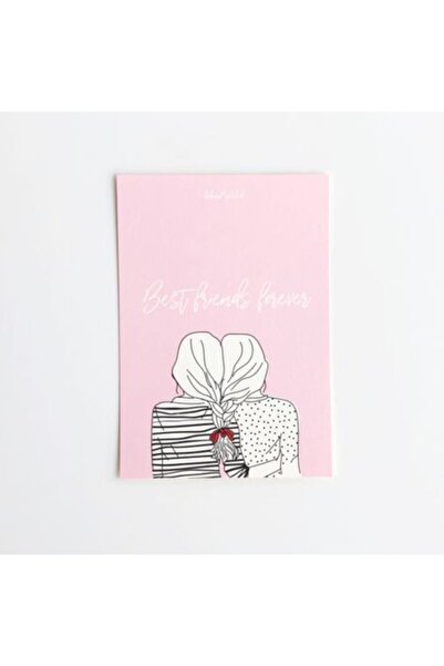 Bikutumutluluk Pembe Bff Best Friends Forever Mottolu Hediye Kartı / Kartpostal