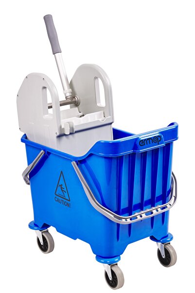 Ermop Yüzey Temizliği Tek Bölmeli Presli Kova Plastik Mavi 15 Litre Hazneli