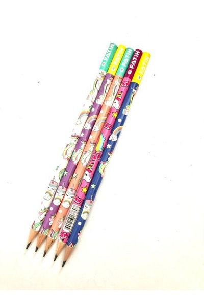 Fatih Unicorn Patterned 2b Pencil in 72 Plastic Pencil Holders