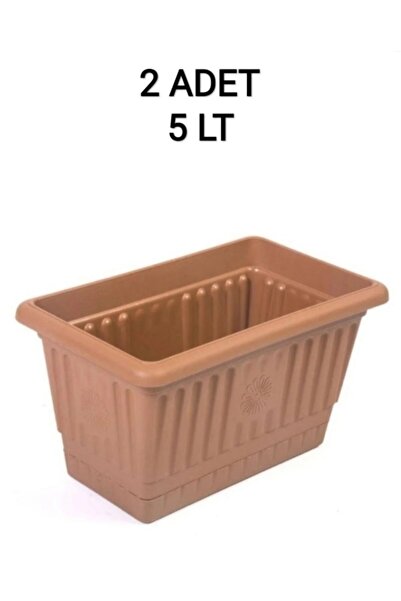 Hak Plastik Küçük Balkon Saksı 5 Lt Kahve