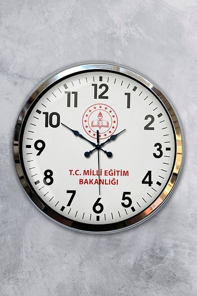 Kasva Concept Ρολόι τοίχου 40 εκ. Χρώμιο Μεταλλικό Εθνικό Εκπαιδευτικό