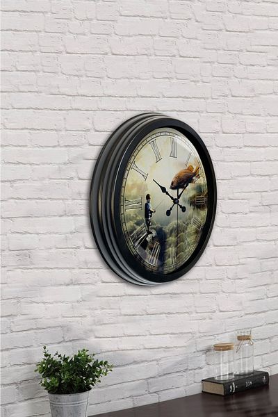 Kasva Concept Gift 40 cm Black Metal Different Lives Wall Clock