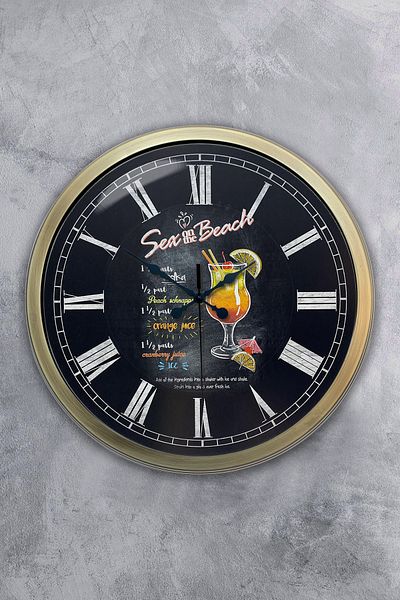 Kasva Concept Gift 40 cm Antique Metal Beverage Wall Clock