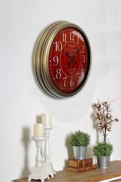 Kasva Concept Ceas de perete Boston 2 cadou din metal antic de 40 cm