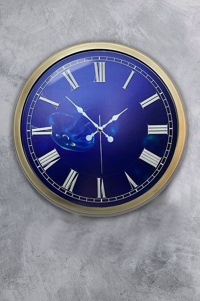 Kasva Concept Ceas de perete din metal anticat de 40 cm, infinit albastru