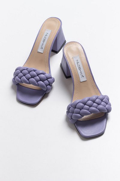 Niloshka Women's Lilac Knitted Slippers