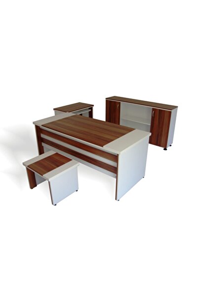 VENA Efe Ofis Masa Takımı Erik-beyaz (MASA SEHPA ETEJER KESON DOLAP)