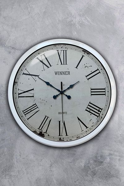 Kasva Concept Gift 40 cm White Metal France Wall Clock
