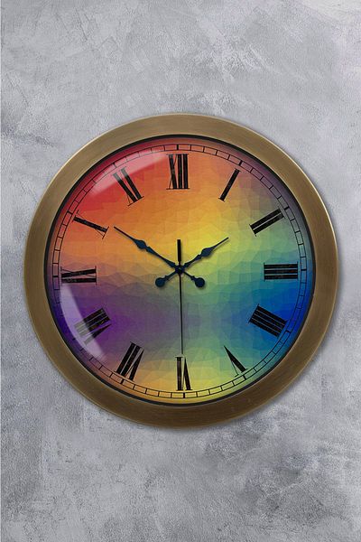 Kasva Concept Gift 36 cm Antique Metal Color World Wall Clock