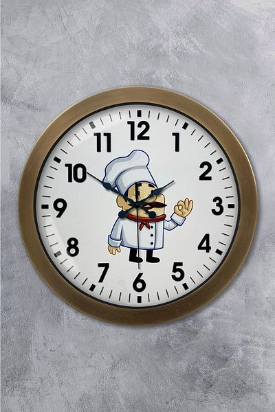 Kasva Concept Gift 36 cm Antique Metal Cook Wall Clock